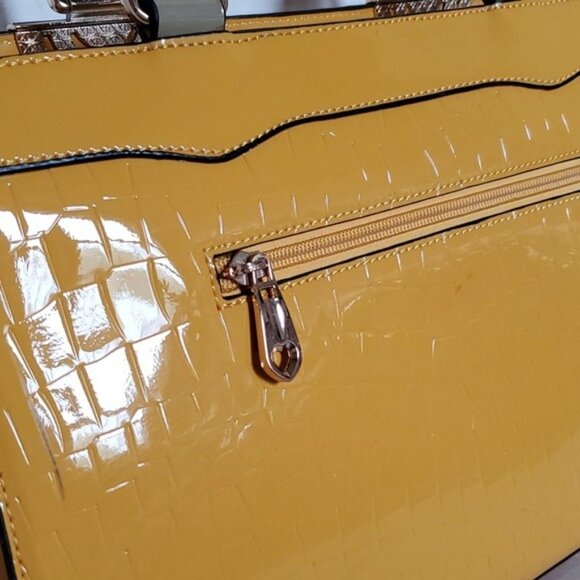 Uddini Patent Leather Satchel Handle Top Bag Shoulder Crossbody Purse Handbag - Picture 6 of 17